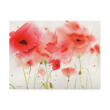 Sheila Golden 'Red Poppies Over White' Canvas Art,35x47